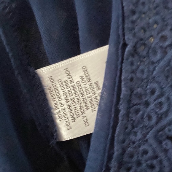 Style & Co. Boho Navy Blue Popover Top.      Medium - Picture 7 of 8